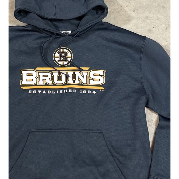 Boston Bruins NHL Logo Hockey Hoodie Sweatshirt Men's Large Gray EUC - Picture 2 of 8